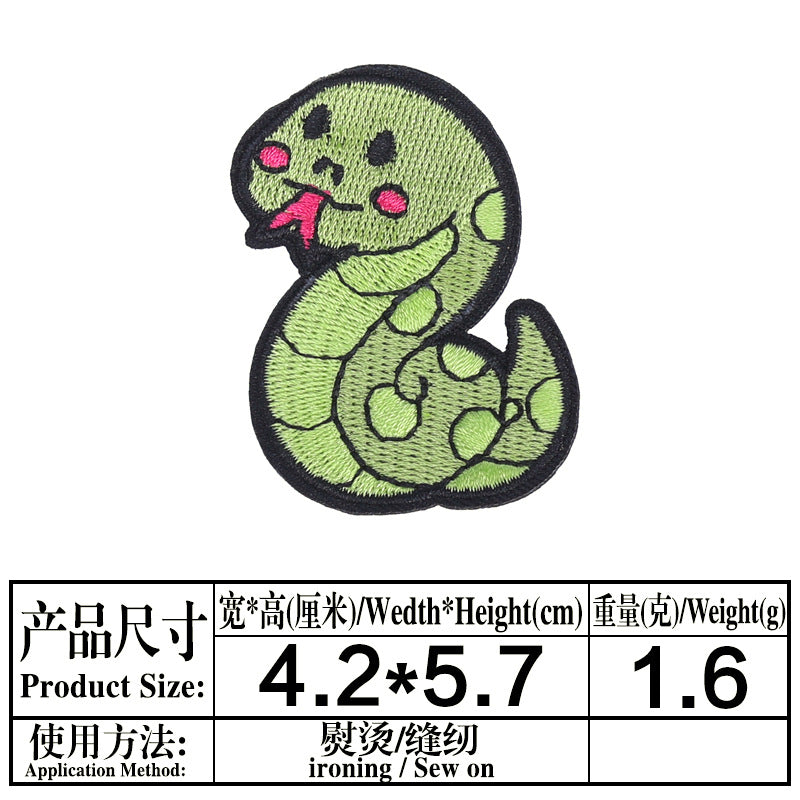 Wholesale Computer Embroidery Sticker Small Snake Original Black Cat  Magic Panda Bag Decorative Patch Sticker